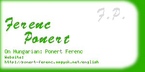 ferenc ponert business card